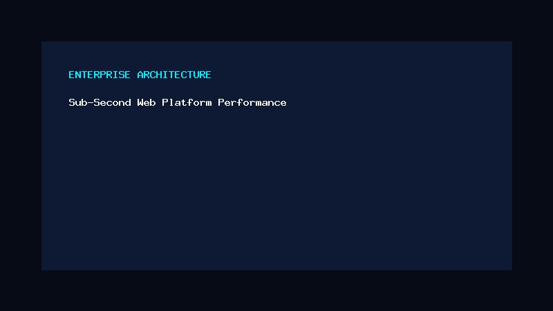 Architecting Enterprise Web Platforms for Sub-Second Performance and High Availability